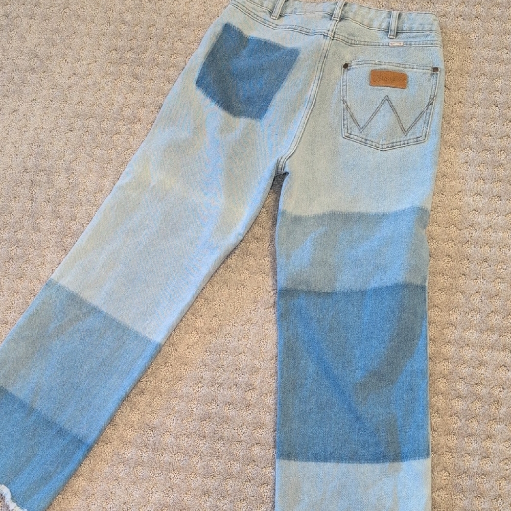 Wrangler Billabong Denim Collab Size 28 Patch It Up High Straight Jeans